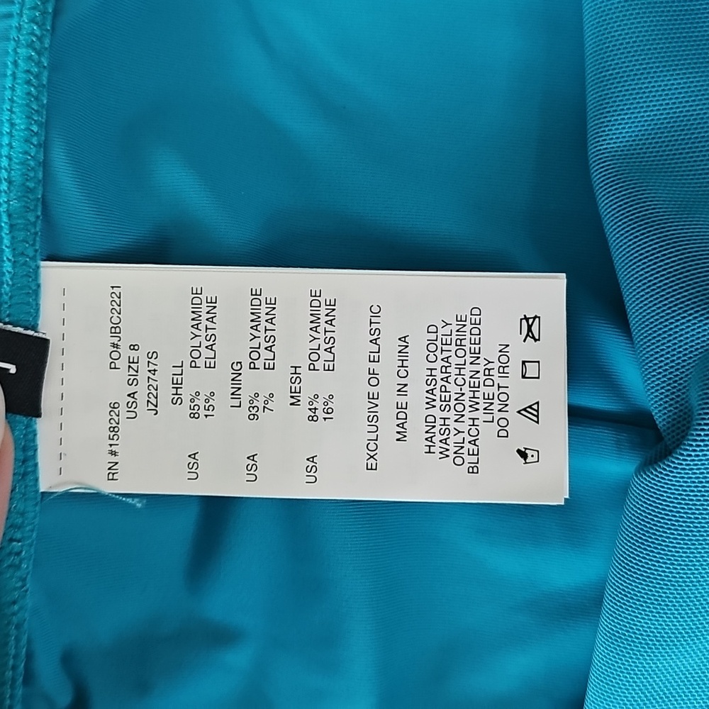 NWT Jantzen Blue Leaf Print Tankini Set - Picture 7 of 9